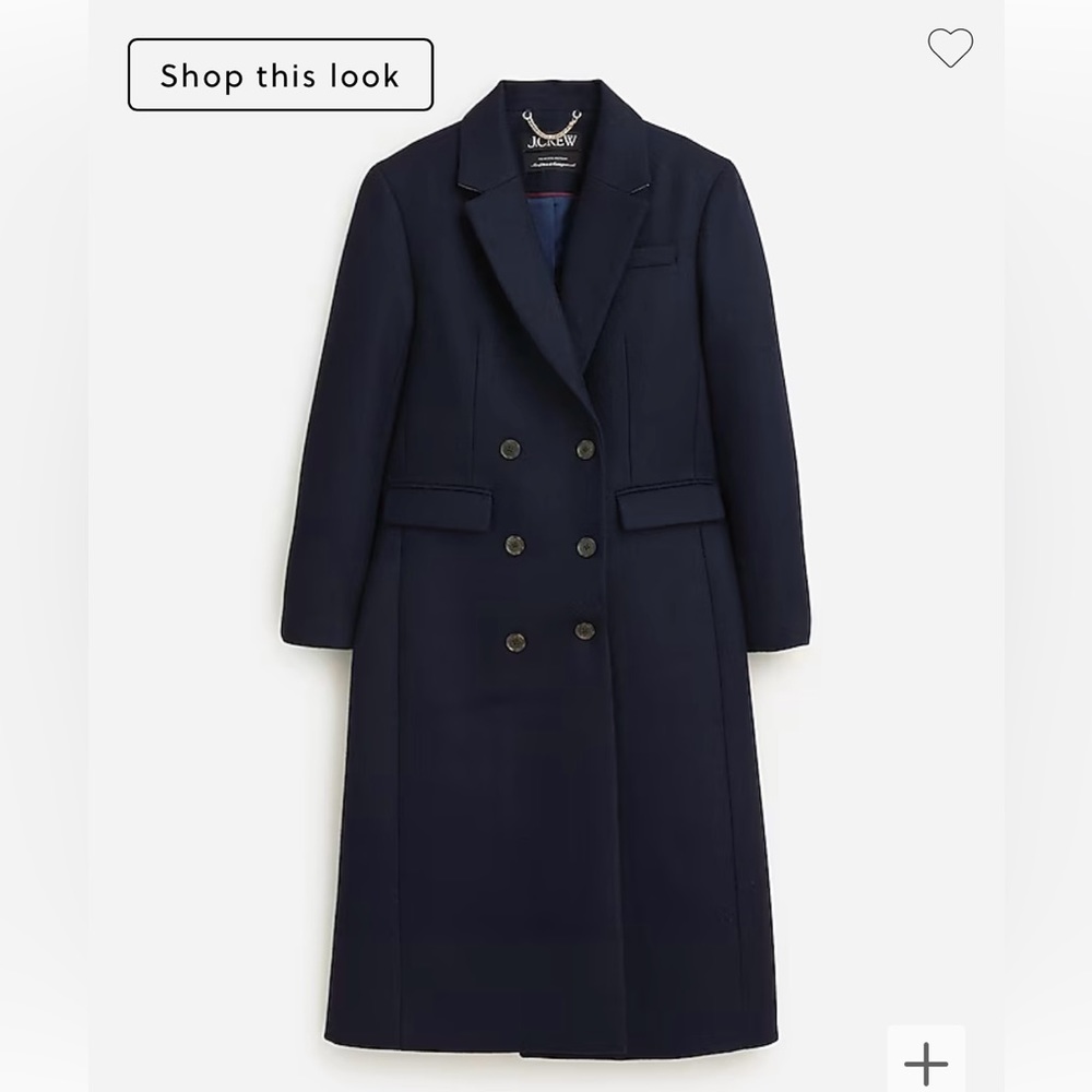 J.Crew Double-breasted topcoat in Italian melton wool blend